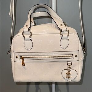 Juicy Couture Cream Satchel with Gold Details